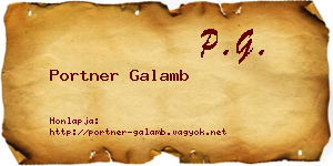 Portner Galamb névjegykártya
